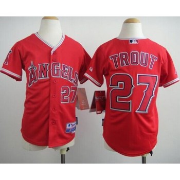 Angels #27 Mike Trout Red Cool Base Stitched Youth MLB Jersey Angels #27 Mike Trout Red Cool Base Stitched Youth MLB Jersey