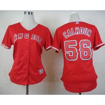 Angels #56 Kole Calhoun Red Alternate Women's Stitched MLB Jersey Angels #56 Kole Calhoun Red Alternate Women's Stitched MLB Jersey
