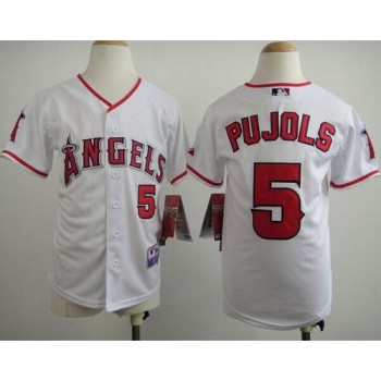 Angels #5 Albert Pujols White Stitched Youth MLB Jersey Angels #5 Albert Pujols White Stitched Youth MLB Jersey