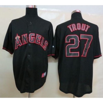 Angels of Anaheim #27 Mike Trout Black Fashion Stitched MLB Jersey Angels of Anaheim #27 Mike Trout Black Fashion Stitched MLB Jersey