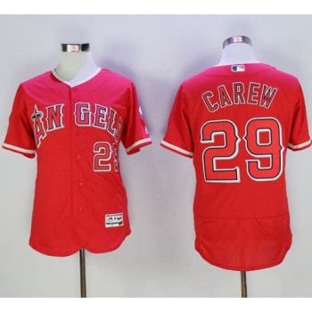 Angels of Anaheim #29 Rod Carew Red Flexbase Authentic Collection Stitched MLB Jersey Angels of Anaheim #29 Rod Carew Red Flexbase Authentic Collection Stitched MLB Jersey