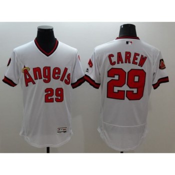 Angels of Anaheim #29 Rod Carew White Flexbase Authentic Collection Cooperstown Stitched MLB Jersey Angels of Anaheim #29 Rod Carew White Flexbase Authentic Collection Cooperstown Stitched MLB Jersey