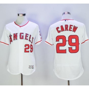 Angels of Anaheim #29 Rod Carew White Flexbase Authentic Collection Stitched MLB Jersey Angels of Anaheim #29 Rod Carew White Flexbase Authentic Collection Stitched MLB Jersey