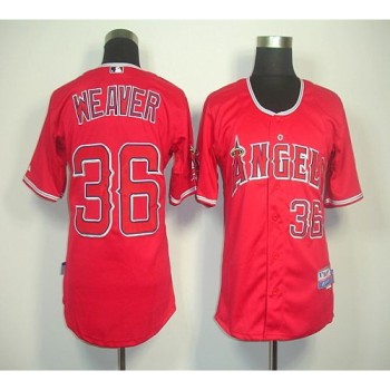 Angels of Anaheim #36 Weaver Jered Red Cool Base Stitched MLB Jersey Angels of Anaheim #36 Weaver Jered Red Cool Base Stitched MLB Jersey