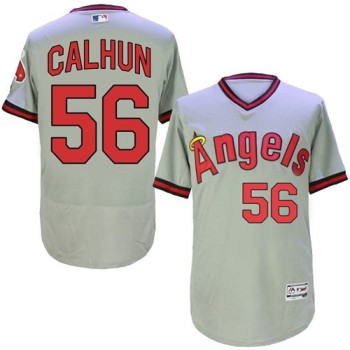 Angels of Anaheim #56 Kole Calhoun Grey Flexbase Authentic Collection Cooperstown Stitched MLB Jersey Angels of Anaheim #56 Kole Calhoun Grey Flexbase Authentic Collection Cooperstown Stitched MLB Jersey