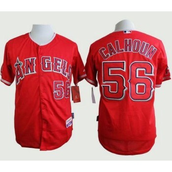 Angels of Anaheim #56 Kole Calhoun Red Cool Base Stitched MLB Jersey Angels of Anaheim #56 Kole Calhoun Red Cool Base Stitched MLB Jersey