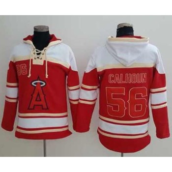 Angels of Anaheim #56 Kole Calhoun Red Sawyer Hooded Sweatshirt MLB Hoodie Angels of Anaheim #56 Kole Calhoun Red Sawyer Hooded Sweatshirt MLB Hoodie