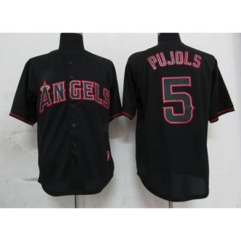 Angels of Anaheim #5 Albert Pujols Black Fashion Stitched MLB Jersey Angels of Anaheim #5 Albert Pujols Black Fashion Stitched MLB Jersey