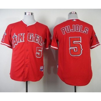 Angels of Anaheim #5 Albert Pujols Red Cool Base Stitched MLB Jersey Angels of Anaheim #5 Albert Pujols Red Cool Base Stitched MLB Jersey