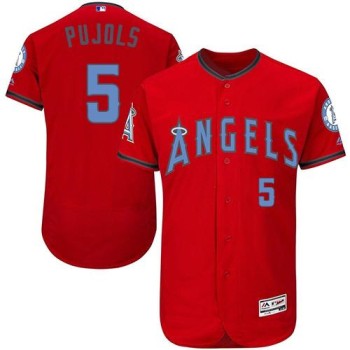 Angels of Anaheim #5 Albert Pujols Red Flexbase Authentic Collection 2016 Father's Day Stitched MLB Jersey Angels of Anaheim #5 Albert Pujols Red Flexbase Authentic Collection 2016 Father's Day Stitched MLB Jersey