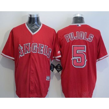 Angels of Anaheim #5 Albert Pujols Red New Cool Base Stitched MLB Jersey Angels of Anaheim #5 Albert Pujols Red New Cool Base Stitched MLB Jersey