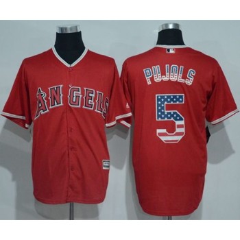 Angels of Anaheim #5 Albert Pujols Red USA Flag Fashion Stitched MLB Jersey Angels of Anaheim #5 Albert Pujols Red USA Flag Fashion Stitched MLB Jersey