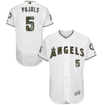Angels of Anaheim #5 Albert Pujols White Flexbase Authentic Collection 2016 Memorial Day Stitched MLB Jersey Angels of Anaheim #5 Albert Pujols White Flexbase Authentic Collection 2016 Memorial Day Stitched MLB Jersey