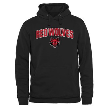 Arkansas State Red Wolves Proud Mascot Pullover Hoodie Black Arkansas State Red Wolves Proud Mascot Pullover Hoodie Black