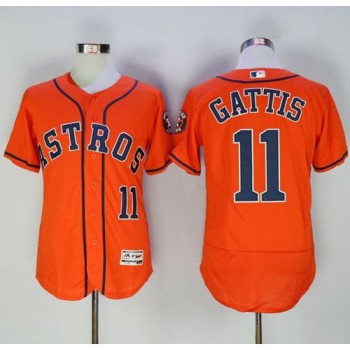 Astros #11 Evan Gattis Orange Flexbase Authentic Collection Stitched MLB Jersey Astros #11 Evan Gattis Orange Flexbase Authentic Collection Stitched MLB Jersey