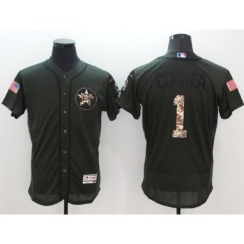Astros #1 Carlos Correa Green Flexbase Authentic Collection Salute to Service Stitched MLB Jersey Astros #1 Carlos Correa Green Flexbase Authentic Collection Salute to Service Stitched MLB Jersey