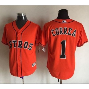 Astros #1 Carlos Correa Orange New Cool Base Stitched MLB Jersey Astros #1 Carlos Correa Orange New Cool Base Stitched MLB Jersey