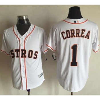 Astros #1 Carlos Correa White New Cool Base Stitched MLB Jersey Astros #1 Carlos Correa White New Cool Base Stitched MLB Jersey