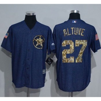 Astros #27 Jose Altuve Denim Blue Salute to Service Stitched MLB Jersey Astros #27 Jose Altuve Denim Blue Salute to Service Stitched MLB Jersey