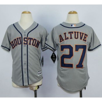 Astros #27 Jose Altuve Grey Cool Base Stitched Youth MLB Jersey Astros #27 Jose Altuve Grey Cool Base Stitched Youth MLB Jersey