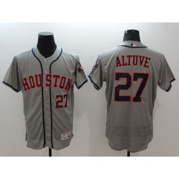 Astros #27 Jose Altuve Grey Flexbase Authentic Collection Stitched MLB Jersey Astros #27 Jose Altuve Grey Flexbase Authentic Collection Stitched MLB Jersey