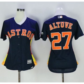Astros #27 Jose Altuve Navy Blue Women's Alternate Stitched MLB Jersey Astros #27 Jose Altuve Navy Blue Women's Alternate Stitched MLB Jersey