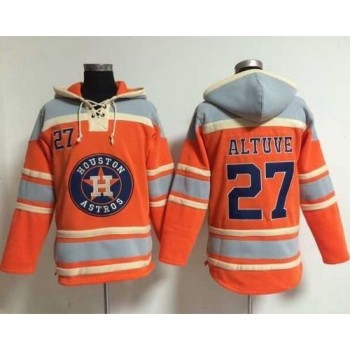 Astros #27 Jose Altuve Orange Sawyer Hooded Sweatshirt MLB Hoodie Astros #27 Jose Altuve Orange Sawyer Hooded Sweatshirt MLB Hoodie