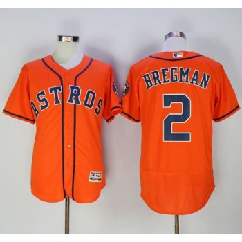 Astros #2 Alex Bregman Orange Flexbase Authentic Collection Stitched MLB Jersey Astros #2 Alex Bregman Orange Flexbase Authentic Collection Stitched MLB Jersey