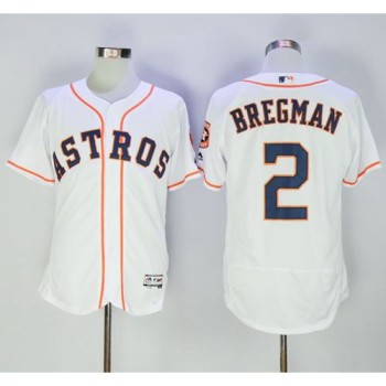 Astros #2 Alex Bregman White Flexbase Authentic Collection Stitched MLB Jersey Astros #2 Alex Bregman White Flexbase Authentic Collection Stitched MLB Jersey