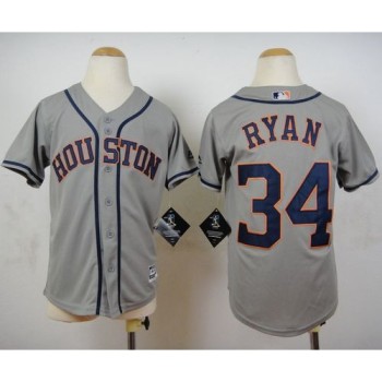 Astros #34 Nolan Ryan Grey Cool Base Stitched Youth MLB Jersey Astros #34 Nolan Ryan Grey Cool Base Stitched Youth MLB Jersey