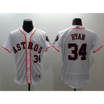 Astros #34 Nolan Ryan White Flexbase Authentic Collection Stitched MLB Jersey Astros #34 Nolan Ryan White Flexbase Authentic Collection Stitched MLB Jersey