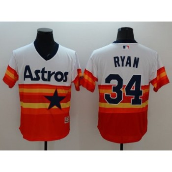 Astros #34 Nolan Ryan White/Orange Flexbase Authentic Collection Cooperstown Stitched MLB Jersey Astros #34 Nolan Ryan White/Orange Flexbase Authentic Collection Cooperstown Stitched MLB Jersey
