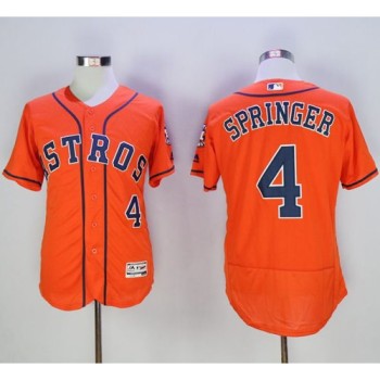 Astros #4 George Springer Orange Flexbase Authentic Collection Stitched MLB Jersey Astros #4 George Springer Orange Flexbase Authentic Collection Stitched MLB Jersey