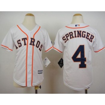 Astros #4 George Springer White Cool Base Stitched Youth MLB Jersey Astros #4 George Springer White Cool Base Stitched Youth MLB Jersey