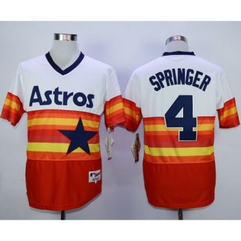 Astros #4 George Springer White/Orange 1980 Turn Back The Clock Stitched MLB Jersey Astros #4 George Springer White/Orange 1980 Turn Back The Clock Stitched MLB Jersey