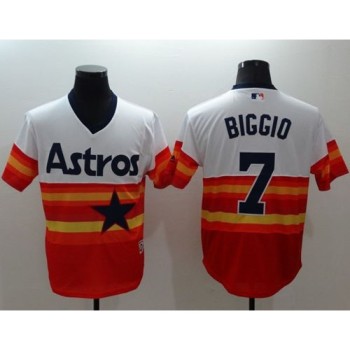 Astros #7 Craig Biggio White/Orange Flexbase Authentic Collection Cooperstown Stitched MLB Jersey Astros #7 Craig Biggio White/Orange Flexbase Authentic Collection Cooperstown Stitched MLB Jersey
