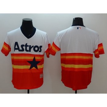 Astros Blank White/Orange Flexbase Authentic Collection Cooperstown Stitched MLB Jersey Astros Blank White/Orange Flexbase Authentic Collection Cooperstown Stitched MLB Jersey
