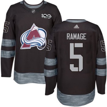Avalanche #5 Rob Ramage Black 1917-2017 100th Anniversary Stitched NHL Jersey Avalanche #5 Rob Ramage Black 1917-2017 100th Anniversary Stitched NHL Jersey