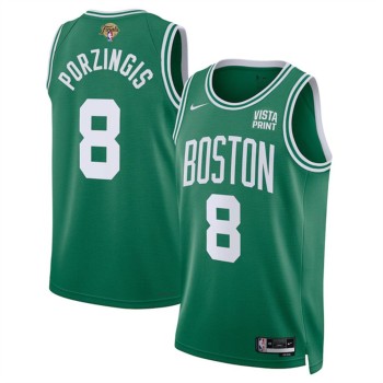 Men's Boston Celtics #8 Kristaps Porzingis Kelly Green 2024 Finals Icon Edition Stitched Basketball Jersey Men's Boston Celtics #8 Kristaps Porzingis Kelly Green 2024 Finals Icon Edition Stitched Basketball Jersey