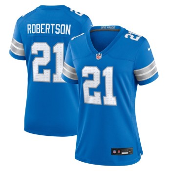 Women's Detroit Lions Amik Robertson  Blue Team Game Jersey Women's Detroit Lions Amik Robertson  Blue Team Game Jersey