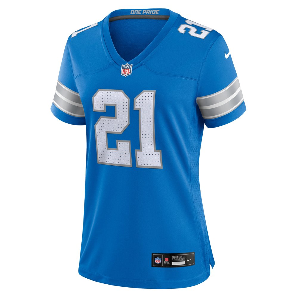 Women's Detroit Lions Amik Robertson  Blue Team Game Jersey Women's Detroit Lions Amik Robertson  Blue Team Game Jersey
