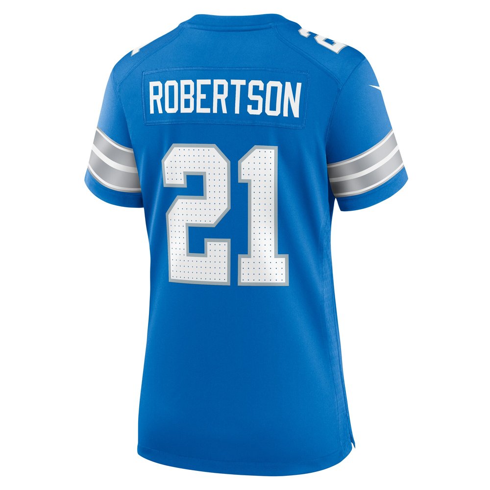Women's Detroit Lions Amik Robertson  Blue Team Game Jersey Women's Detroit Lions Amik Robertson  Blue Team Game Jersey
