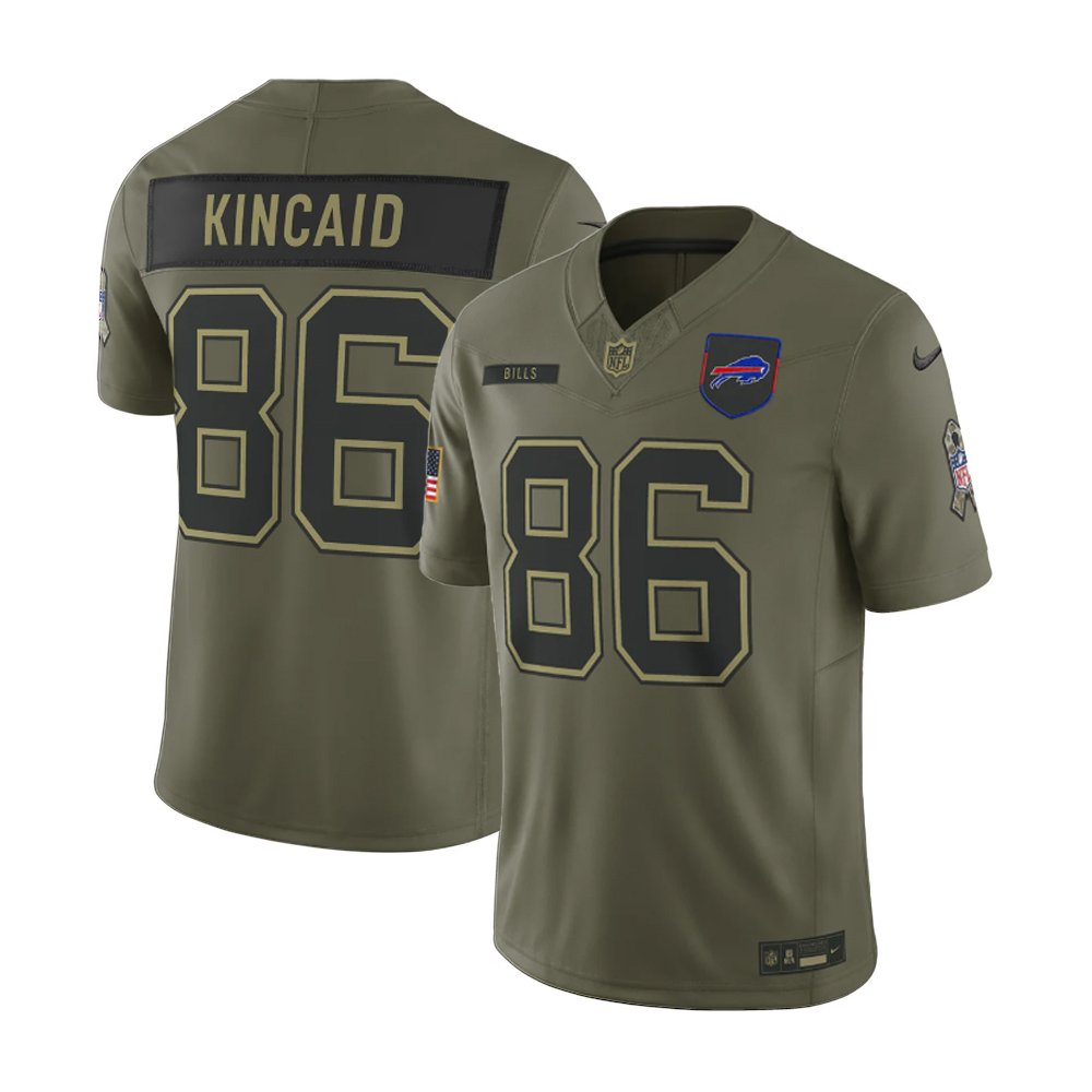 Men's Buffalo Bills #86 Dalton Kincaid Nike Olive 2025 Salute to Service Retired Limited Jersey Men's Buffalo Bills #86 Dalton Kincaid Nike Olive 2025 Salute to Service Retired Limited Jersey