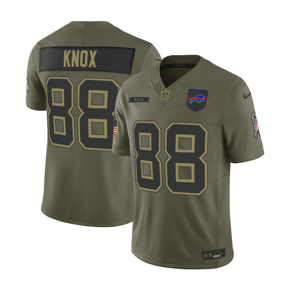 Men's Buffalo Bills #88 Dawson Knox Nike Olive 2025 Salute to Service Retired Limited Jersey Men's Buffalo Bills #88 Dawson Knox Nike Olive 2025 Salute to Service Retired Limited Jersey