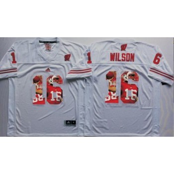 Badgers #16 Russell Wilson White Player Fashion Stitched NCAA Jersey Badgers #16 Russell Wilson White Player Fashion Stitched NCAA Jersey