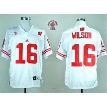 Badgers #16 Russell Wilson White Rose Bowl Game Stitched NCAA Jersey Badgers #16 Russell Wilson White Rose Bowl Game Stitched NCAA Jersey