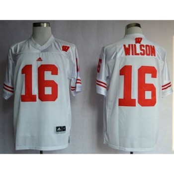 Badgers #16 Russell Wilson White Stitched NCAA Jersey Badgers #16 Russell Wilson White Stitched NCAA Jersey