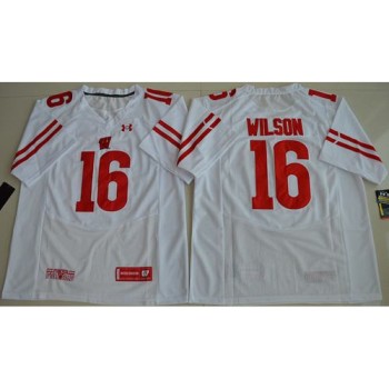 Badgers #16 Russell Wilson White Under Armour Stitched NCAA Jersey Badgers #16 Russell Wilson White Under Armour Stitched NCAA Jersey