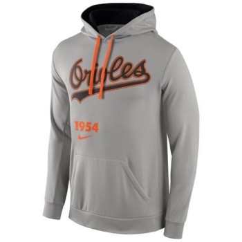 Baltimore Orioles Cooperstown Performance Pullover Gray MLB Hoodie Baltimore Orioles Cooperstown Performance Pullover Gray MLB Hoodie