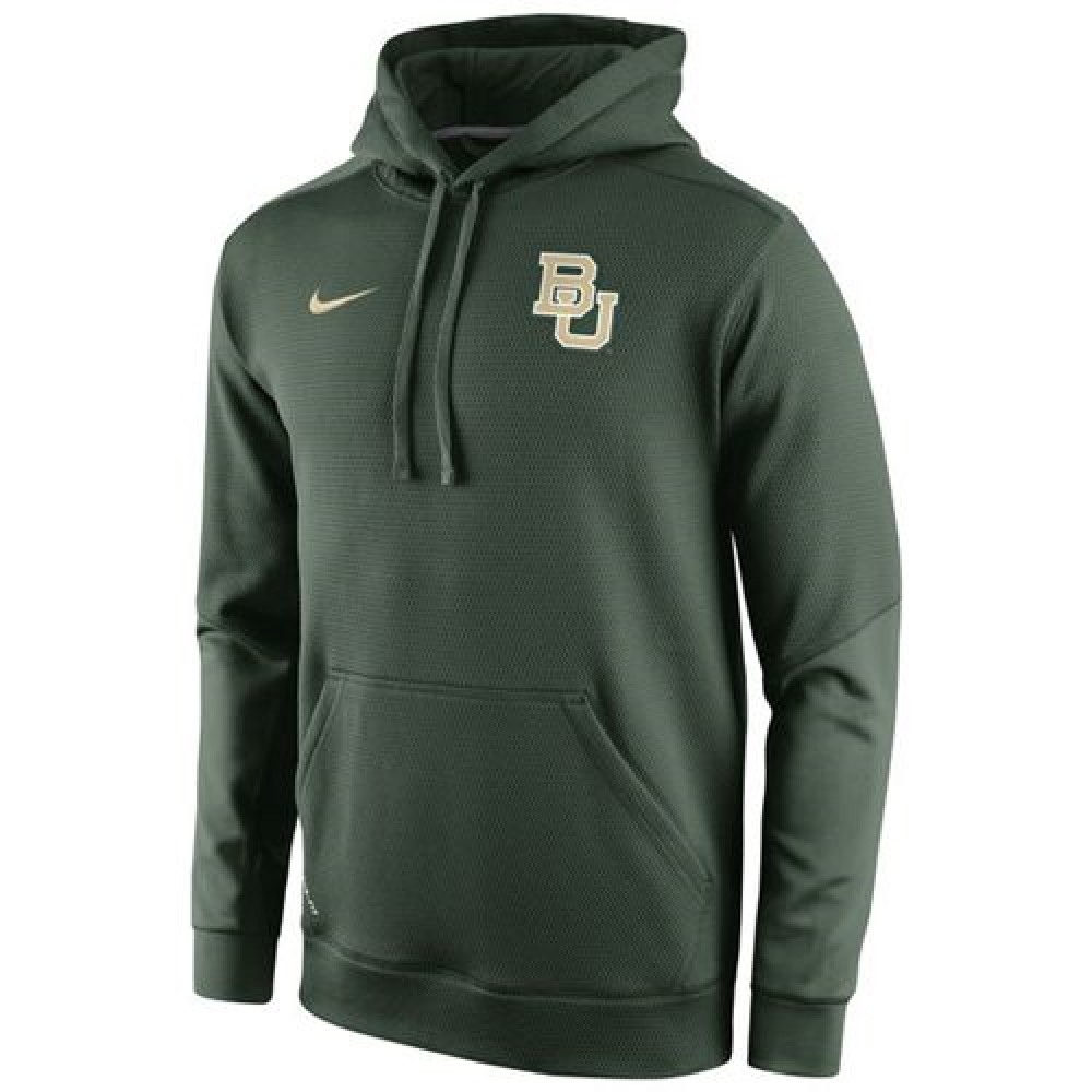 Baylor Bears  Sideline KO Chain Fleece Therma-FIT Hoodie Green